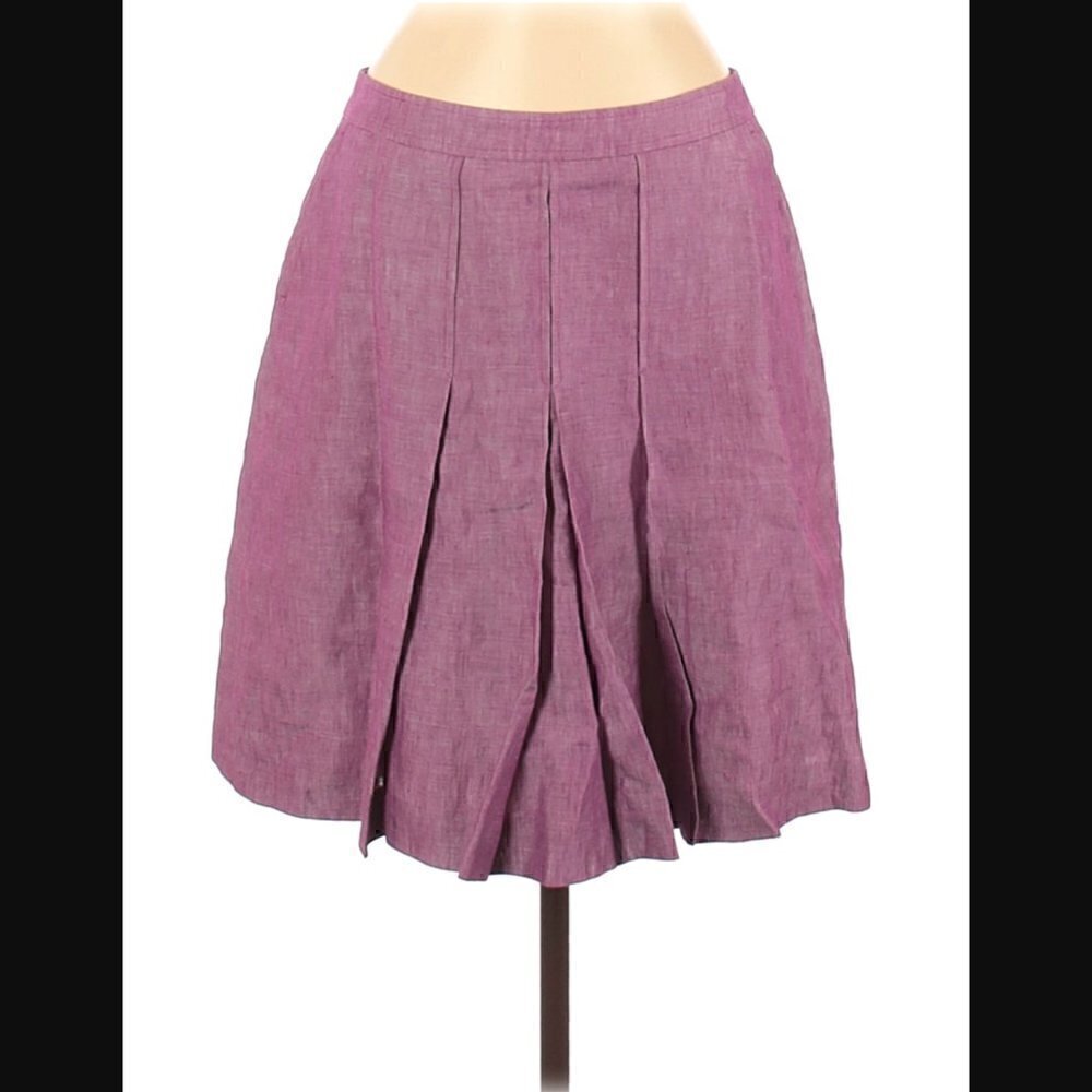 ETRO Skirt 8 Mini Pleated Dark Lilac Purple Luxury Italy